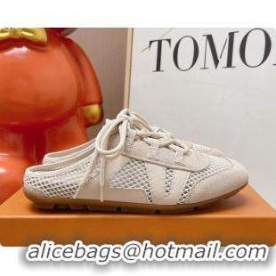 Top Design Louis Vuitton LV Sneakerina Open Back in Mesh & Suede 6072872 Beige 2026