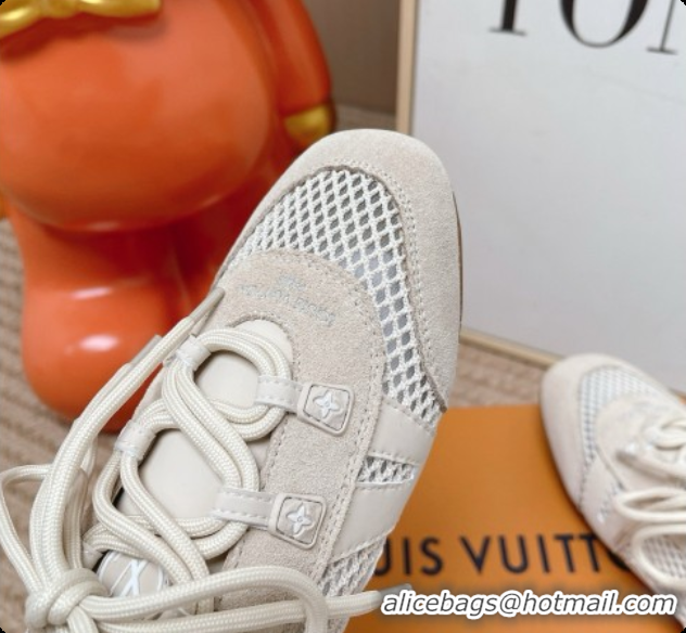 Top Design Louis Vuitton LV Sneakerina Open Back in Mesh & Suede 6072872 Beige 2026