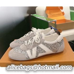 Luxurious Louis Vuitton LV Sneakerina Sneakers in Suede & Glitter 6072870 Grey/White 2026