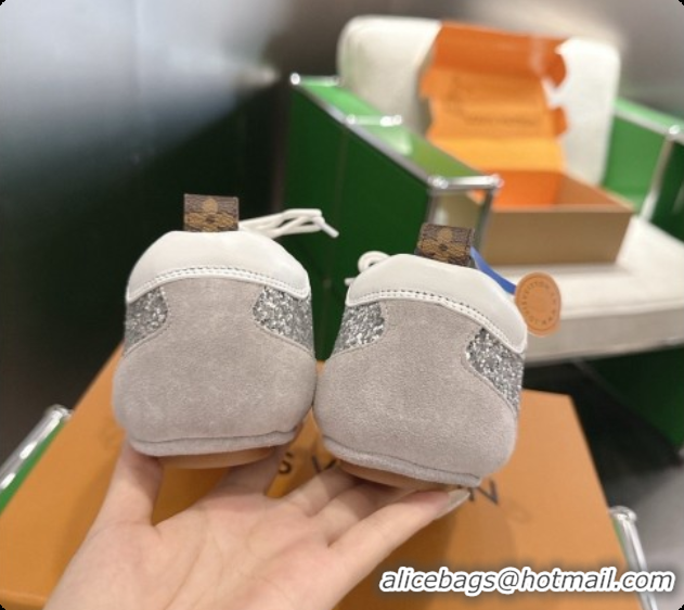 Luxurious Louis Vuitton LV Sneakerina Sneakers in Suede & Glitter 6072870 Grey/White 2026
