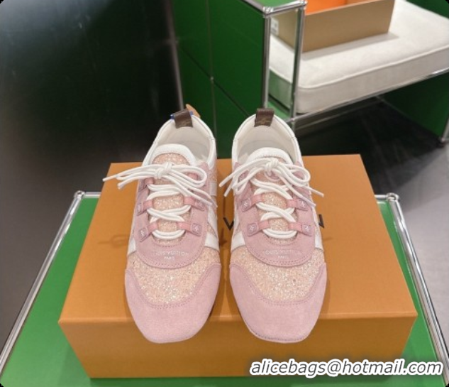 Grade Louis Vuitton LV Sneakerina Sneakers in Suede & Glitter 6072870 Light Pink 2026