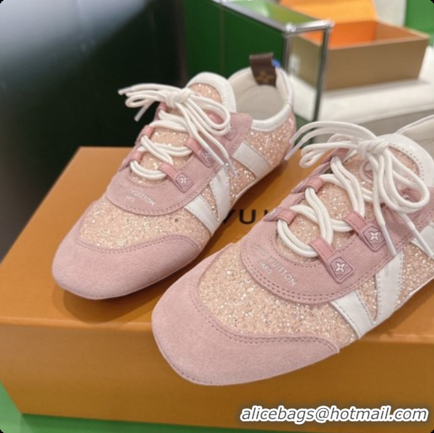 Grade Louis Vuitton LV Sneakerina Sneakers in Suede & Glitter 6072870 Light Pink 2026