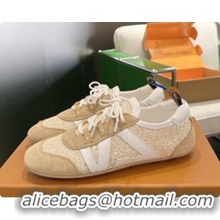 Durable Louis Vuitton LV Sneakerina Sneakers in Suede & Glitter 6072870 Beige 2026