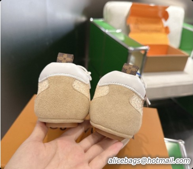 Durable Louis Vuitton LV Sneakerina Sneakers in Suede & Glitter 6072870 Beige 2026