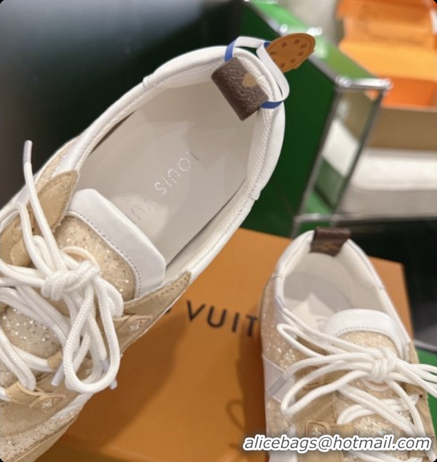 Durable Louis Vuitton LV Sneakerina Sneakers in Suede & Glitter 6072870 Beige 2026