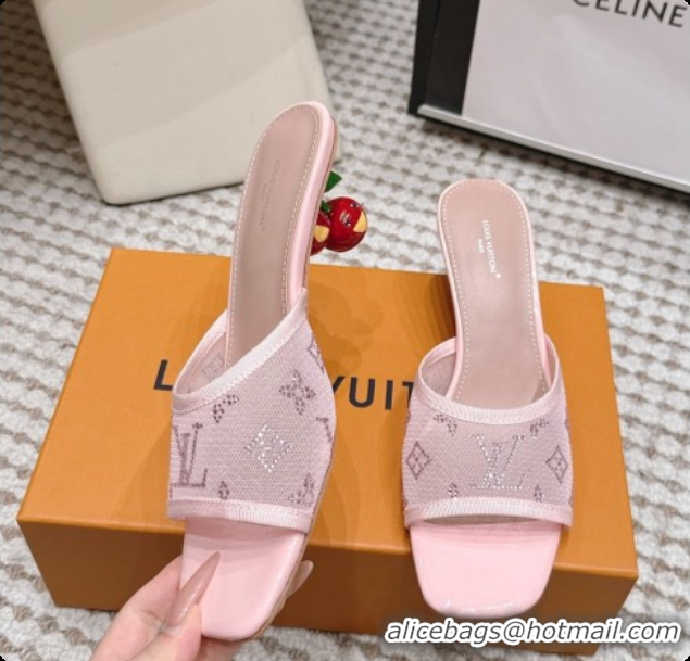 Best Price LV X TM Mesh & Strass Mules with Cherry Heel 6072880 Pink 2026