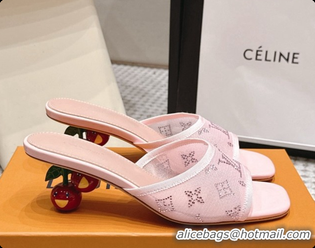 Best Price LV X TM Mesh & Strass Mules with Cherry Heel 6072880 Pink 2026