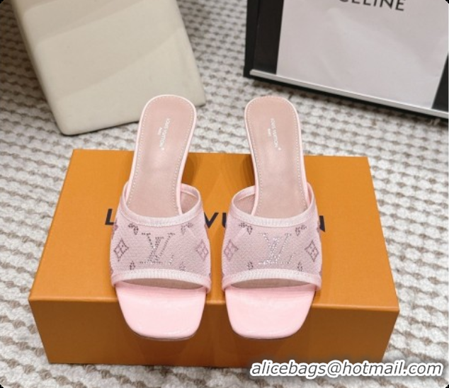 Best Price LV X TM Mesh & Strass Mules with Cherry Heel 6072880 Pink 2026