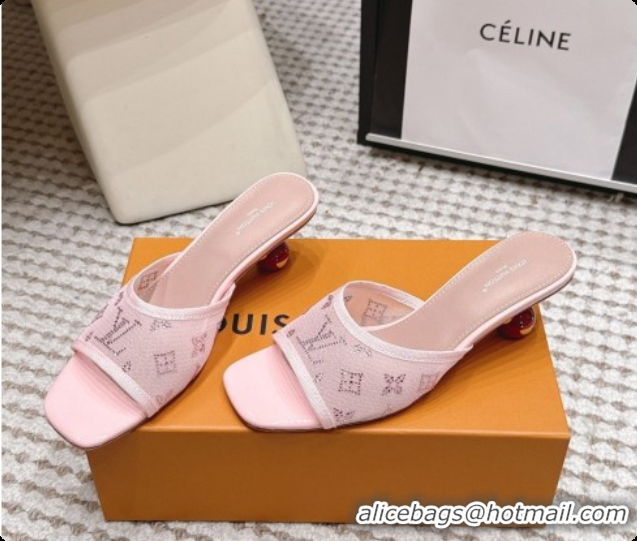 Best Price LV X TM Mesh & Strass Mules with Cherry Heel 6072880 Pink 2026