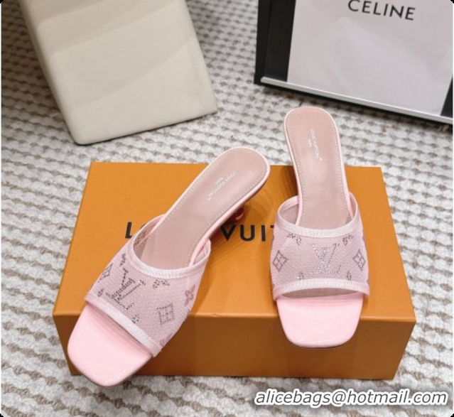 Best Price LV X TM Mesh & Strass Mules with Cherry Heel 6072880 Pink 2026