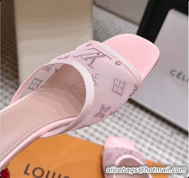 Best Price LV X TM Mesh & Strass Mules with Cherry Heel 6072880 Pink 2026