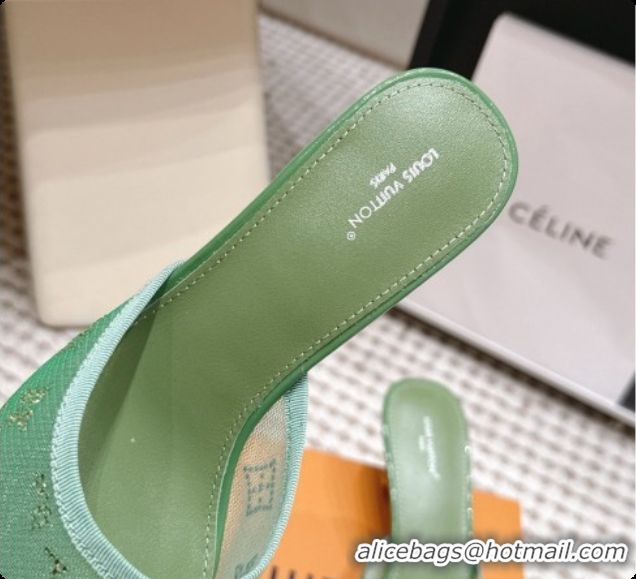Luxurious LV X TM Mesh & Strass Mules with Cherry Heel 6072880 Green 2026