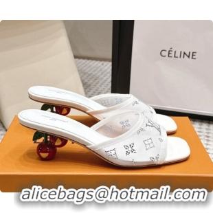 Top Grade LV X TM Mesh & Strass Mules with Cherry Heel 6072880 White 2026