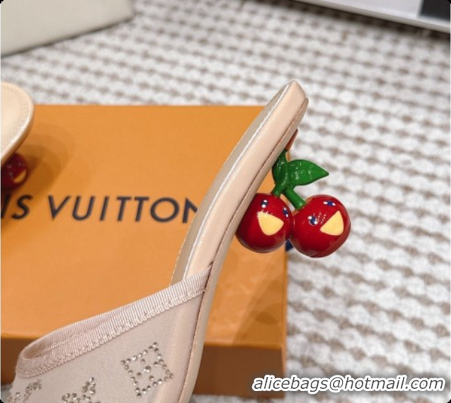 Good Quality LV X TM Mesh & Strass Mules with Cherry Heel 6072880 Beige 2026