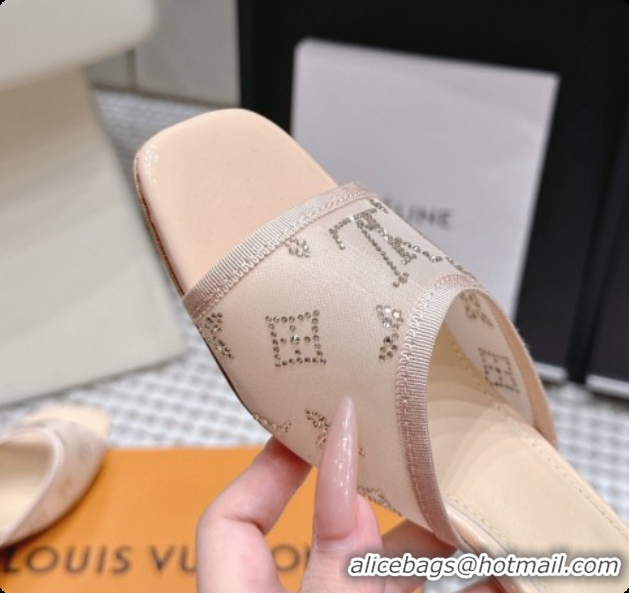 Good Quality LV X TM Mesh & Strass Mules with Cherry Heel 6072880 Beige 2026