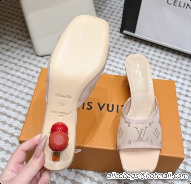Good Quality LV X TM Mesh & Strass Mules with Cherry Heel 6072880 Beige 2026