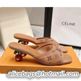 Grade Quality LV X TM Mesh & Strass Mules with Cherry Heel 6072880 Brown 2026