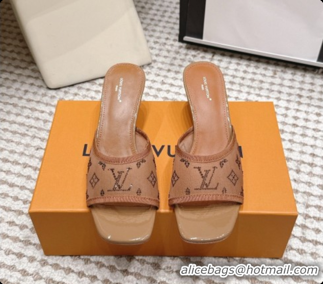 Grade Quality LV X TM Mesh & Strass Mules with Cherry Heel 6072880 Brown 2026