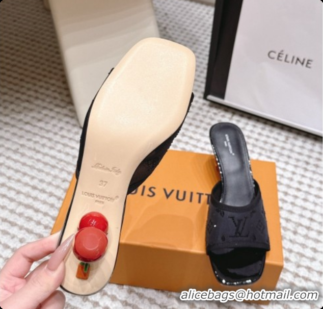 Purchase LV X TM Mesh & Strass Mules with Cherry Heel 6072880 Black 2026