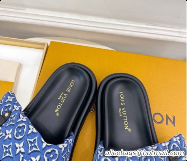 Buy Luxury Louis Vuitton Pool Pillow Flat Comfort Mule in Monogram Denim Blue 6072890 2026