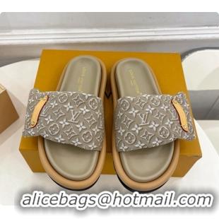 Good Looking Louis Vuitton Pool Pillow Flat Comfort Mule in Monogram Denim Grey 6072886 2026