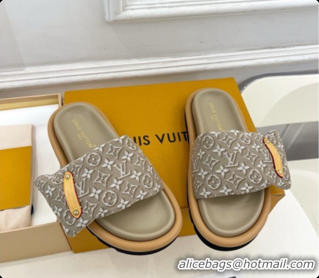 Good Looking Louis Vuitton Pool Pillow Flat Comfort Mule in Monogram Denim Grey 6072886 2026