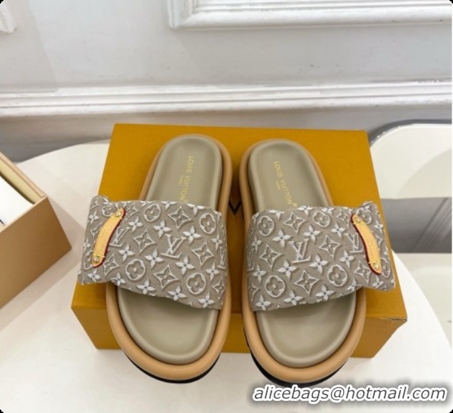 Good Looking Louis Vuitton Pool Pillow Flat Comfort Mule in Monogram Denim Grey 6072886 2026