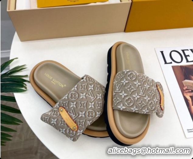 Good Looking Louis Vuitton Pool Pillow Flat Comfort Mule in Monogram Denim Grey 6072886 2026