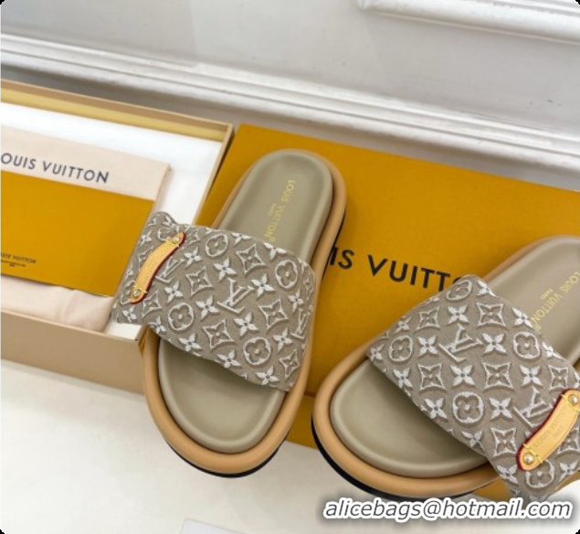 Good Looking Louis Vuitton Pool Pillow Flat Comfort Mule in Monogram Denim Grey 6072886 2026