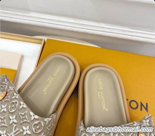 Good Looking Louis Vuitton Pool Pillow Flat Comfort Mule in Monogram Denim Grey 6072886 2026