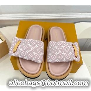 Sumptuous Louis Vuitton Pool Pillow Flat Comfort Mule in Monogram Denim Pink 6072887 2026