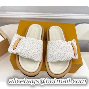 Low Price Louis Vuitton Pool Pillow Flat Comfort Mule in Monogram Denim Beige 6072888 2026