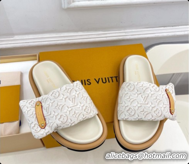 Low Price Louis Vuitton Pool Pillow Flat Comfort Mule in Monogram Denim Beige 6072888 2026