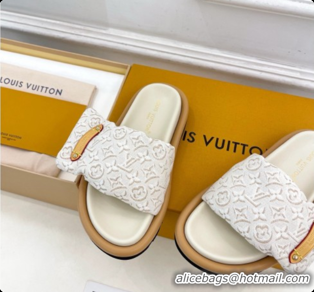 Low Price Louis Vuitton Pool Pillow Flat Comfort Mule in Monogram Denim Beige 6072888 2026