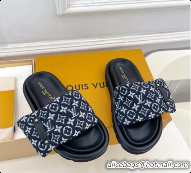 Unique Style Louis Vuitton Pool Pillow Flat Comfort Mule in Monogram Denim Deep Blue 6072892 2026