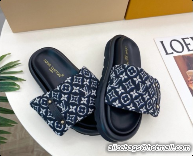 Unique Style Louis Vuitton Pool Pillow Flat Comfort Mule in Monogram Denim Deep Blue 6072892 2026
