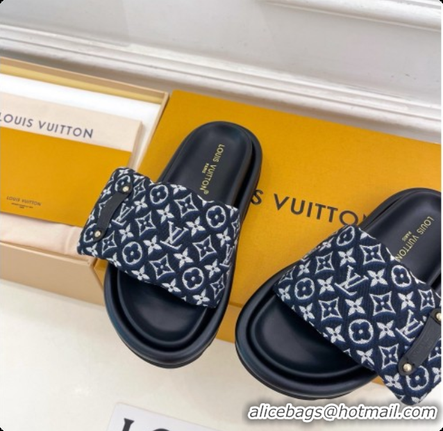 Unique Style Louis Vuitton Pool Pillow Flat Comfort Mule in Monogram Denim Deep Blue 6072892 2026