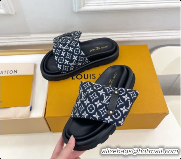 Unique Style Louis Vuitton Pool Pillow Flat Comfort Mule in Monogram Denim Deep Blue 6072892 2026