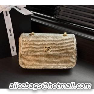 Good Looking Chanel Coco Beach Braided Raffia Flap Bag AS6088 Beige 2026