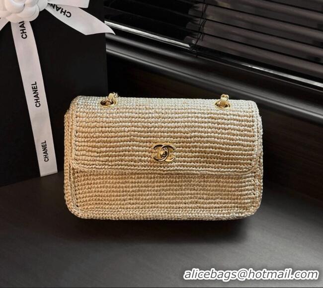 Good Looking Chanel Coco Beach Braided Raffia Flap Bag AS6088 Beige 2026