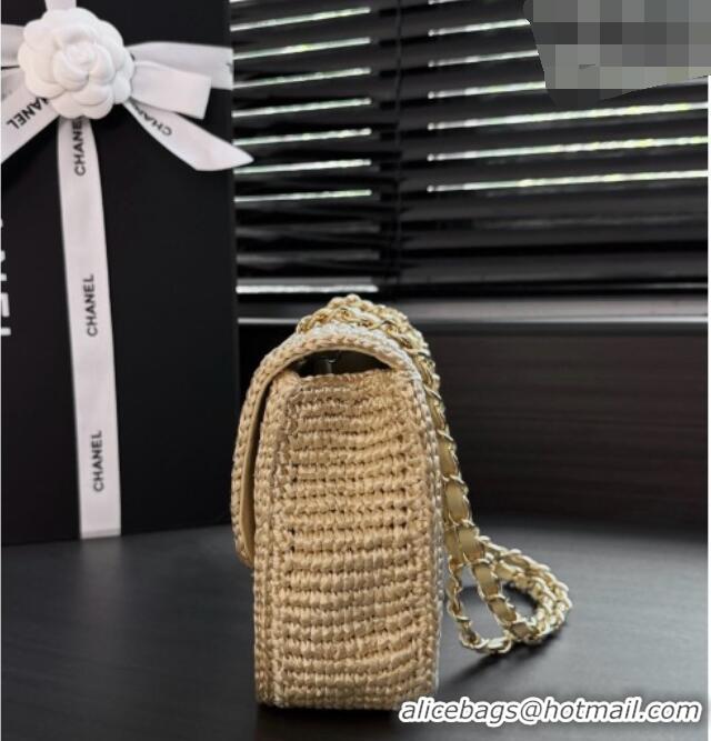 Good Looking Chanel Coco Beach Braided Raffia Flap Bag AS6088 Beige 2026