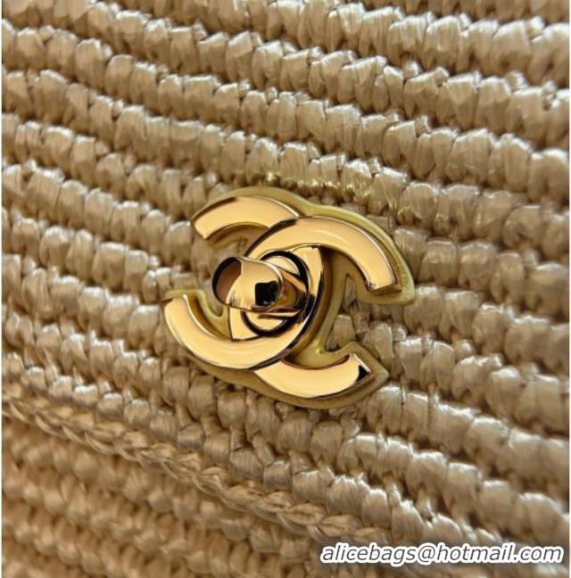 Good Looking Chanel Coco Beach Braided Raffia Flap Bag AS6088 Beige 2026