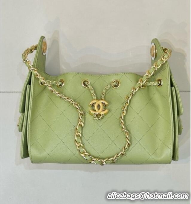 Famous Brand Chanel 25 Mini Handbag in Grained Calfskin AS5631 Light Green 2026