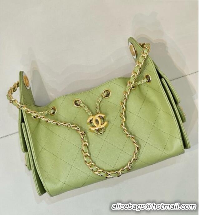 Famous Brand Chanel 25 Mini Handbag in Grained Calfskin AS5631 Light Green 2026