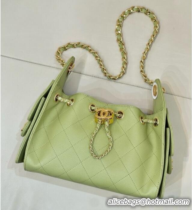 Famous Brand Chanel 25 Mini Handbag in Grained Calfskin AS5631 Light Green 2026