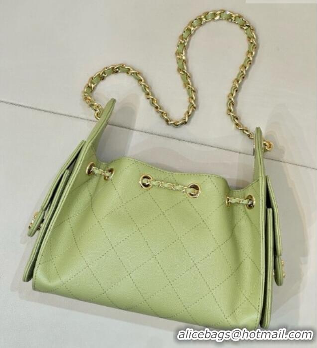 Famous Brand Chanel 25 Mini Handbag in Grained Calfskin AS5631 Light Green 2026
