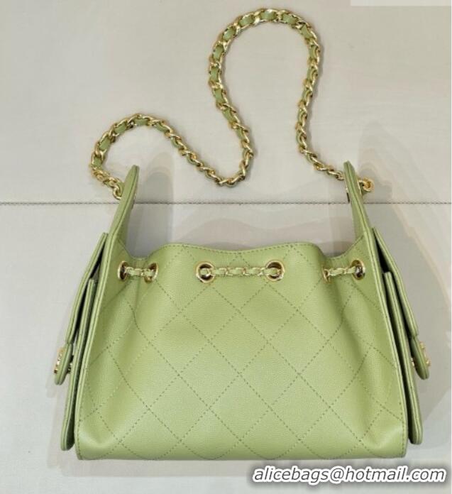 Famous Brand Chanel 25 Mini Handbag in Grained Calfskin AS5631 Light Green 2026