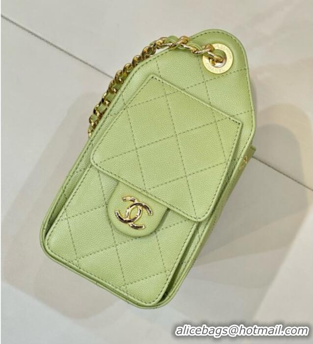 Famous Brand Chanel 25 Mini Handbag in Grained Calfskin AS5631 Light Green 2026