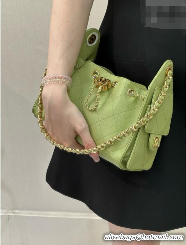 Famous Brand Chanel 25 Mini Handbag in Grained Calfskin AS5631 Light Green 2026