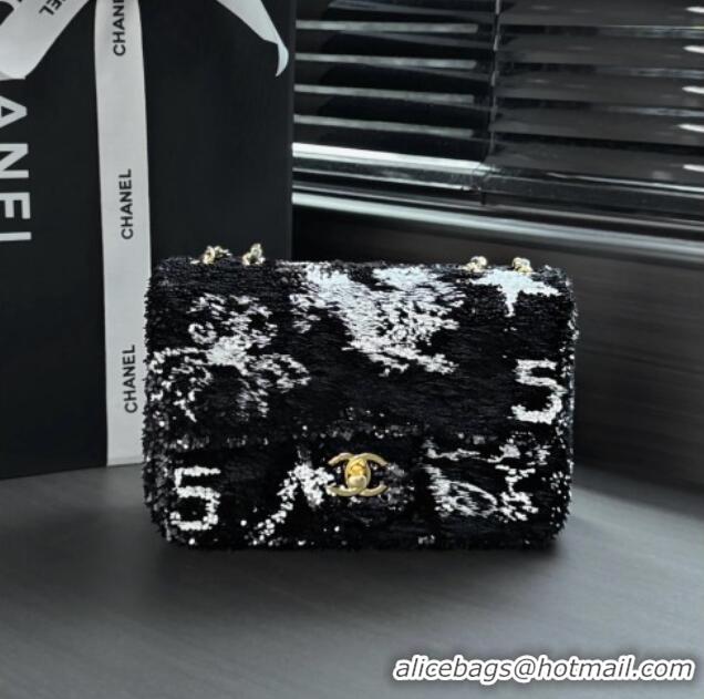 Top Grade Chanel Sequins Small Flap Bag AS4561 CH082210 Black 2026